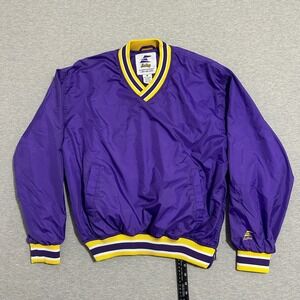 Vintage Eastbay Purple V-Neck Windbreaker Pullover Jacket Side Zip Mens Size M